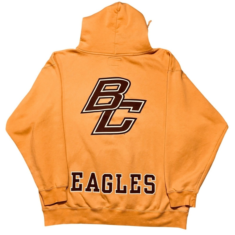 Y2K Jansport Boston College Hoodie Mens XL Yellow BC Eagles Graphic Fleece Rare